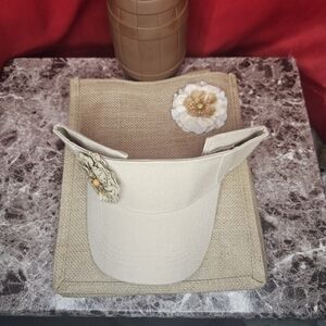 NWOT Set Handmade Burlap Jute Bag  Makeup Bag Pencil Case Phone Money Zipper